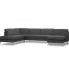 Ask hjørnesofa med højrevendt chaiselong & open-end Antracite