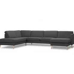 Ask hjørnesofa med højrevendt chaiselong & open-end Antracite