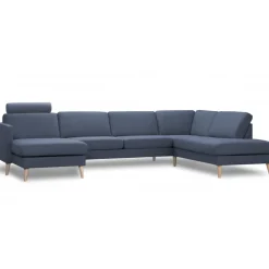 Ask hjørnesofa med Venstrevendt chaiselong & open-end Navy Blå