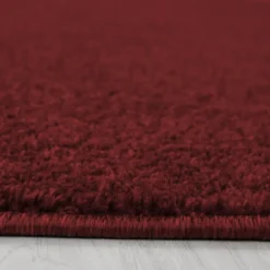 Ata Kortluvet tæppe Ensfarvet - Rød