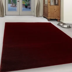Ata Kortluvet Tæppeløber Ensfarvet - Rød