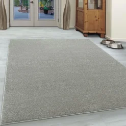 Ata Kortluvet Tæppeløber Ensfarvet - Creme