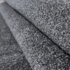 Ata Rund Kortluvet tæppe Ensfarvet - Grå