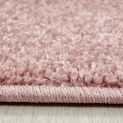 Ata Rund Kortluvet tæppe Ensfarvet - Rosa