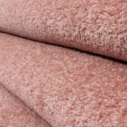 Ata Rund Kortluvet tæppe Ensfarvet - Rosa