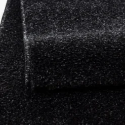 Ata Rund Kortluvet tæppe Ensfarvet - Antracit