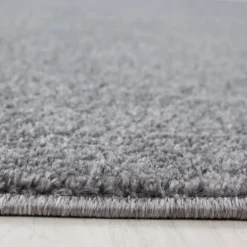 Ata Rund Kortluvet tæppe Ensfarvet - Lysegrå