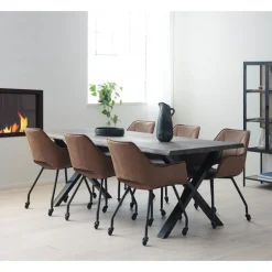 Atlantic massiv mørkolieret egetræ plankebord 220x100cm