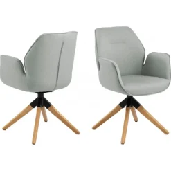 Aura spisebordsstol med armlæn grå stof