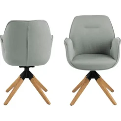Aura spisebordsstol med armlæn grå stof