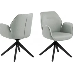 Aura spisebordsstol med armlæn grå stof