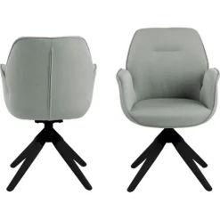 Aura spisebordsstol med armlæn grå stof