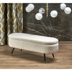 AVEIRO bænk med opbevaringsfunktion, Cremefarvet