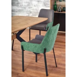 BACARDI Spisebord med udtræk, - top - Naturlig eg, ben - Sort