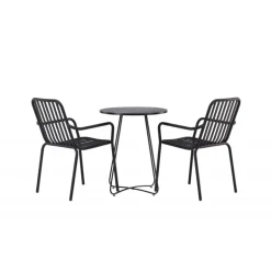 Bacong Rund Loungesæt - Havemøbelsæt - Sort