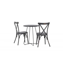 Bacong Rundt Loungesæt - Havemøbelsæt - Sort,Mørkegrå