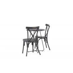 Bacong Rundt Loungesæt - Havemøbelsæt - Sort,Mørkegrå