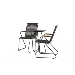 Bacong Rundt Loungesæt - Havemøbelsæt - Sort