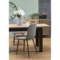 BAGIO Spisebordmedudtræk, Artisan Eg / Sort