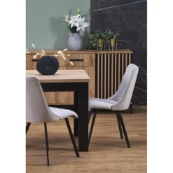 BAGIO Spisebordmedudtræk, Artisan Eg / Sort