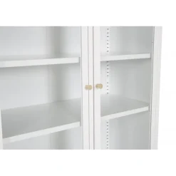 Bakal vitrineskab 80 x 190 med 4 låger og 4 hylder - hvid stål