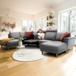 Ballerup Hjørnesofa med chaiselong stof - Højrevendt