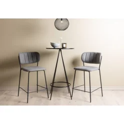 Bar sæt Bistro med stole Bell - Sort og Grå