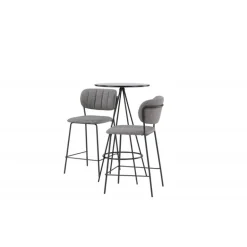 Bar sæt Bistro med stole Bell - Sort og Grå