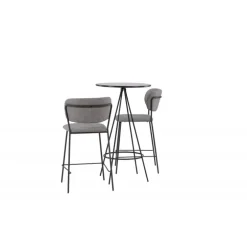 Bar sæt Bistro med stole Bell - Sort og Grå