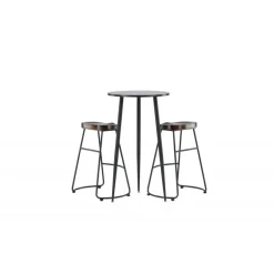 Bar sæt Plaza med stole Ozark - Sort