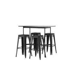 Bar sæt Rax med Spisebordsstole Tempe - Sort