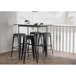 Bar sæt Rax med Spisebordsstole Tempe - Sort