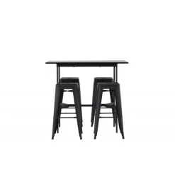 Bar sæt Rax med Spisebordsstole Tempe - Sort