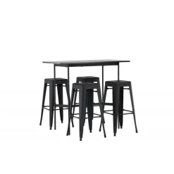 Bar sæt Rax med Spisebordsstole Tempe - Sort