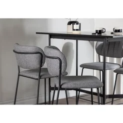 Bar sæt Rax med Spisebordsstolene Bell - Sort og Grå