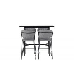 Bar sæt Rax med Spisebordsstolene Bell - Sort og Grå