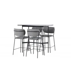 Bar sæt Rax med Spisebordsstolene Bell - Sort og Grå