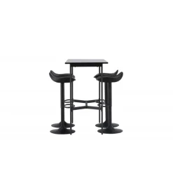 Bar sæt Rax med Spisebordsstole Adesto - Sort