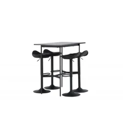 Bar sæt Rax med Spisebordsstole Adesto - Sort