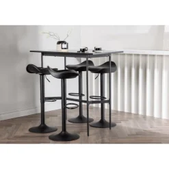 Bar sæt Rax med Spisebordsstole Adesto - Sort