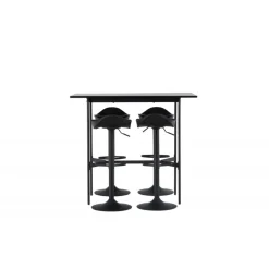Bar sæt Rax med Spisebordsstole Adesto - Sort