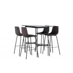 Bar sæt Rax med Spisebordsstole Alexi - Sort og Brun