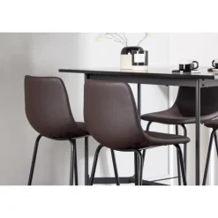Bar sæt Rax med Spisebordsstole Alexi - Sort og Brun