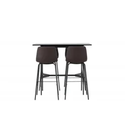 Bar sæt Rax med Spisebordsstole Alexi - Sort og Brun