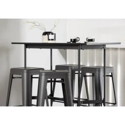 Bar sæt Rax med Spisebordsstole Tempe - Sort og Mørkegrå