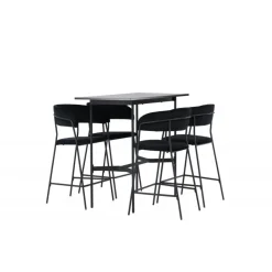 Bar sæt Rax med Spisebordsstole Lui - Sort
