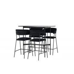 Bar sæt Rax med Spisebordsstole Lui - Sort