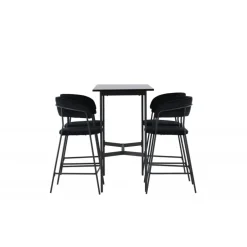 Bar sæt Rax med Spisebordsstole Lui - Sort