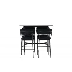Bar sæt Rax med Spisebordsstole Lui - Sort