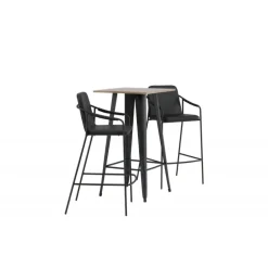 Bar sæt Tempe med Spisebordsstole Tvist - Sort og Valnød